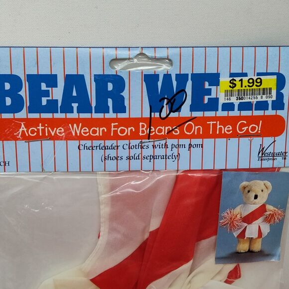 Westwater Bear Wear Active for Bears on The Go Red Cheerleader W/ Pom pom NEW - Picture 5 of 9